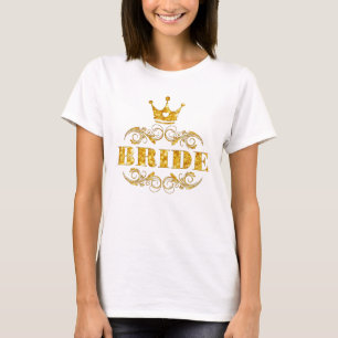 Bride Glitter Golden on Custom Background T-Shirt