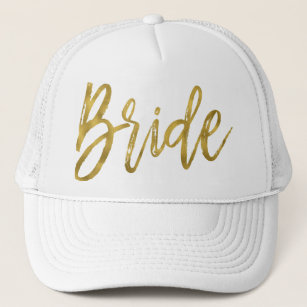 Bride Gold Foil and White Trucker Hat