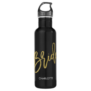 Bride Gold Glitter Script Personalised 710 Ml Water Bottle