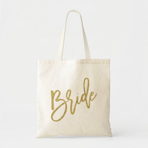 Image of Bride Gold Glitter Script Tote Bag