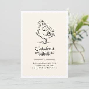 Bride Goose Doodle Weekend Bachelorette Party Invitation