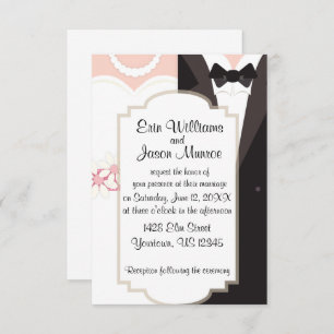 Bride Gown and Groom Tux Invitation