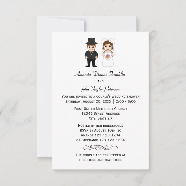 Bride & Groom - 3x5 Couple's Shower Invitation (Front)