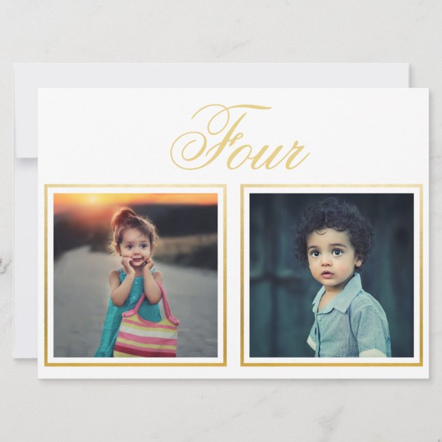 Bride Groom Age Elegant Classy Gold Table Number (Front)