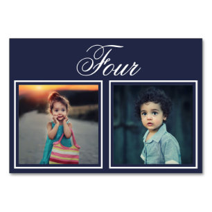 Bride Groom Age Elegant Custom Colour Table Number