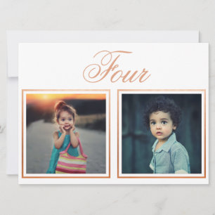 Bride Groom Age Elegant Rose Gold Table Number