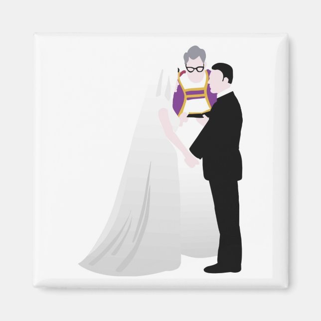 Bride, Groom and Officiant Magnet (Front)