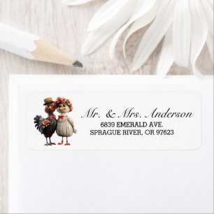 Bride Groom Bird Couple Address Label