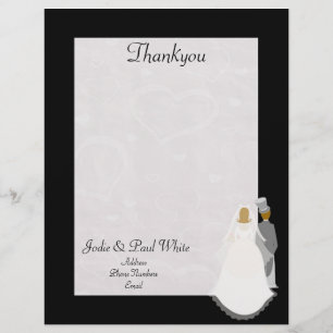 Bride & Groom - Black - Thankyou Letterhead Template