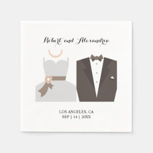 Bride & Groom Bridal Shower Wedding Reception Napkin