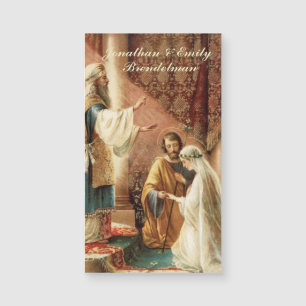 Bride Groom Catholic Wedding Favours Magnetic Card