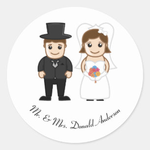 Bride & Groom - Circle Sticker