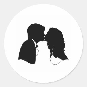Bride & Groom Classic Round Sticker