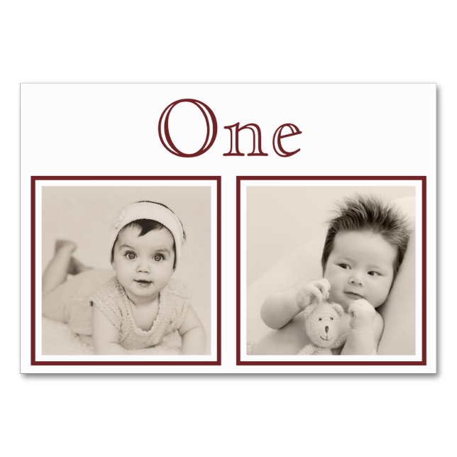 Bride Groom Custom Age Custom Colour Table Number (Front)