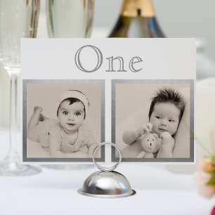 Bride Groom Custom Age Silver Table Number