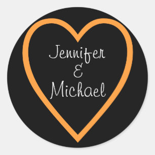 Bride & Groom(Customisable) Classic Round Sticker