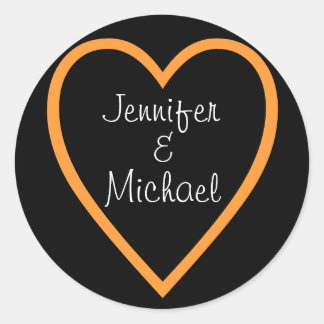 Bride & Groom(Customisable) Classic Round Sticker