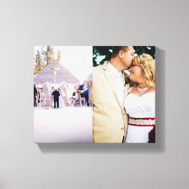 Bride & Groom customised add photo Wrapped Canvas (Front)