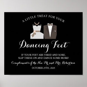 Bride & Groom Dancing Feet Flip Flops Wedding Sign