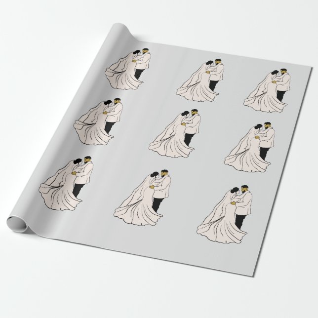 Bride & groom Design for wedding 2022 Wrapping Pap Wrapping Paper (Unrolled)