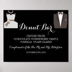 Bride & Groom Doughnut Bar Bridal Shower Wedding S Poster