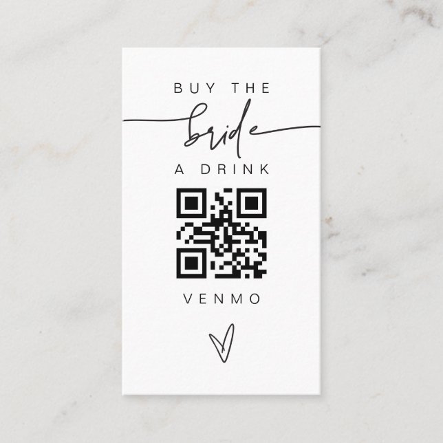 Bride & Groom Drink Card Scan QR Code Wedding G400 (Front)