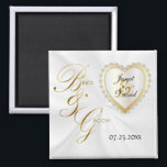 Bride & Groom Elegant Wedding Keepsake Magnet<br><div class="desc">Wedding Day Favour Magnet. A Wedding Day Keepsake from the Bride and Groom ready to personalise. ⭐This Product is 100% Customisable. Graphics and / or text can be added, deleted, moved, resized, changed around, rotated, etc... ⭐ (Please be sure to resize or move graphics if needed before ordering) 99% of...</div>