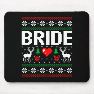Bride groom engaged married couple ugly christmas mouse mat
