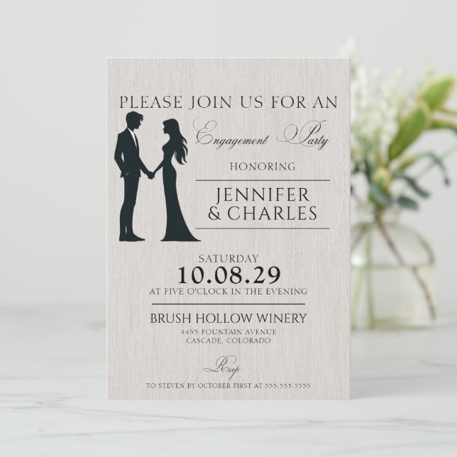 Bride & Groom Engagement Party Invitation (Standing Front)