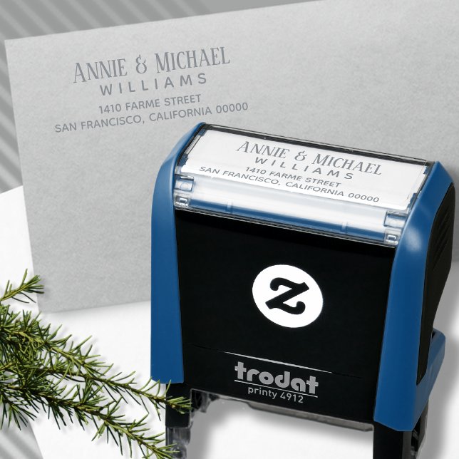 bride groom family name contact address self-inking stamp (Creator Uploaded)