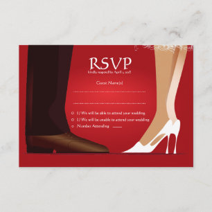 Bride & Groom First Dance Modern RSVP Wedding Card