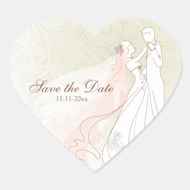 Bride & Groom First Dance Save the Date stickers (Front)