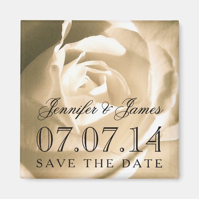 Bride Groom Floral Save the Date Magnets (Front)