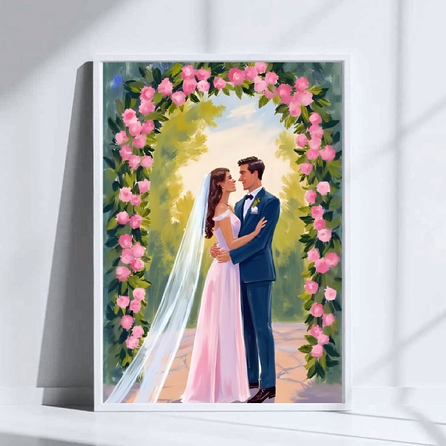 Bride & Groom Garden Arch | Floral Wedding Painted Poster (Creator Uploaded)