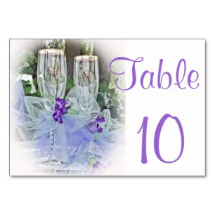 Bride & Groom Glasses Table Number