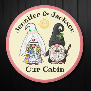 Bride & Groom Gnome Couple Cruise Door Marker Magnet