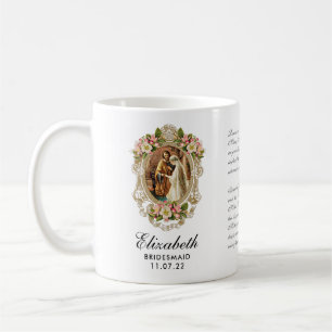 Bride Groom Gold Floral Prayer Bridesmaid Coffee Mug