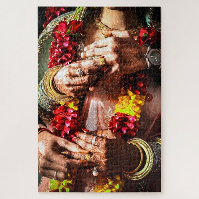 Bride & Groom Hindu Wedding Jigsaw Puzzle 1014 pc. (Vertical)