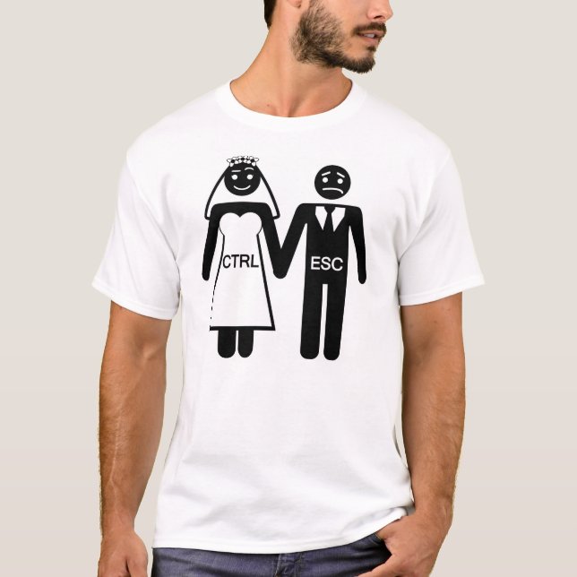 Bride Groom humorous figures T-Shirt (Front)