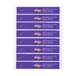 Bride & Groom in Sunset Wrap Around Address Labels