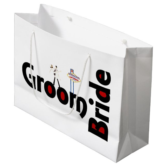 Bride & Groom Las Vegas Wedding Gift Bag (Front Angled)