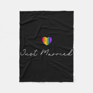 Bride Groom Lgbtq Bachelor Party Wedding Tee - Bla Fleece Blanket