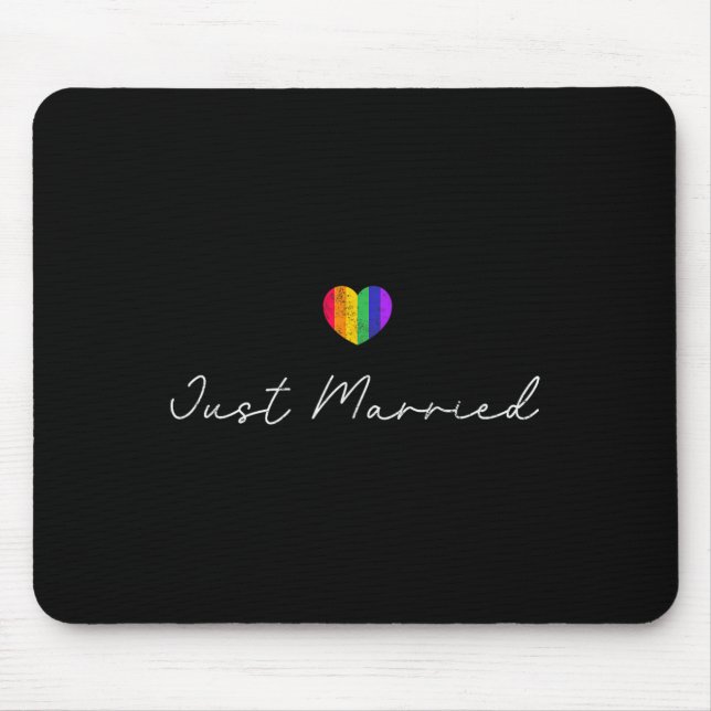 Bride Groom Lgbtq Bachelor Party Wedding Tee - Bla Mouse Mat (Front)