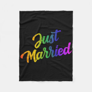 Bride Groom Lgbtq Bachelor Party Wedding Tee - Men Fleece Blanket