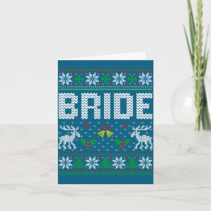 Bride groom married engaged couple ugly sweater card