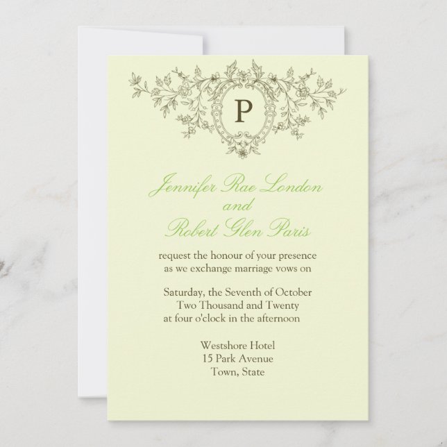 Bride Groom Monogram Wedding Monograms Weddings Invitation (Front)