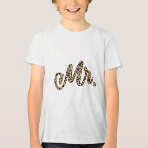 Bride Groom Mr Leopard Print Wedding Matching Coup Tri-Blend Shirt