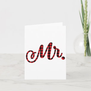 Bride Groom Mr Mrs Christmas Wedding Matching Coup Card