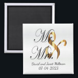 Bride & Groom | Mr & Mrs Wedding Keepsake Magnet<br><div class="desc">Wedding Day Favour Magnets. A Wedding Day Keepsake from the Bride and Groom ready to personalise. ⭐This Product is 100% Customisable. Graphics and / or text can be added, deleted, moved, resized, changed around, rotated, etc... ⭐99% of my designs in my store are done in layers. This makes it easy...</div>