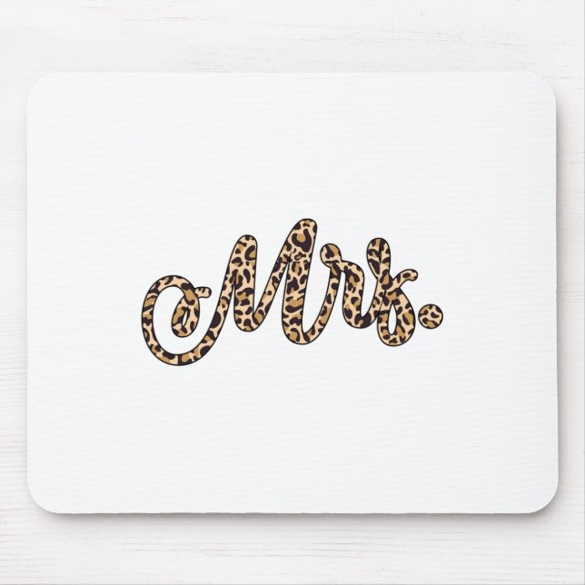 Bride Groom Mrs Leopard Print Wedding Matching Cou Mouse Mat (Front)